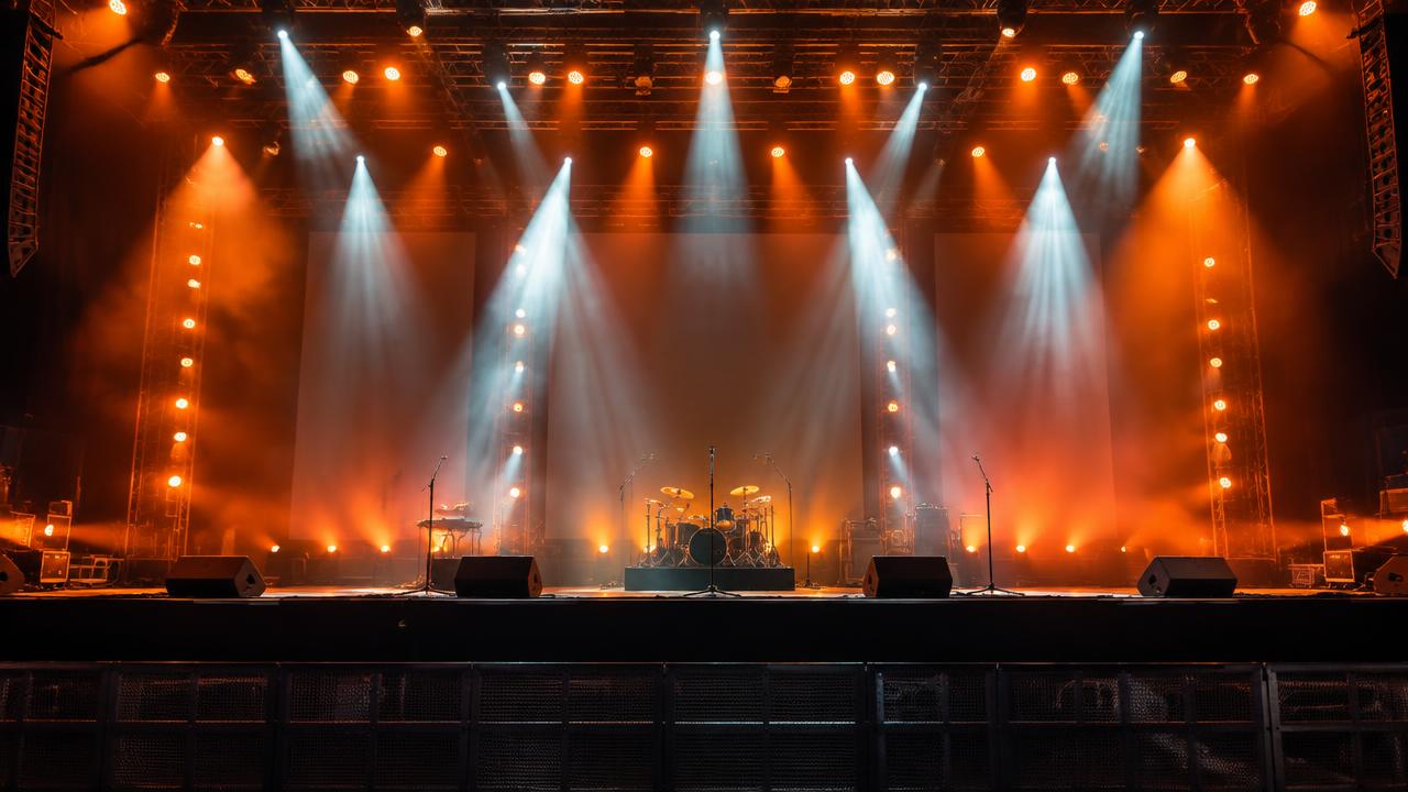 Illustrative professionally lit live event stage
